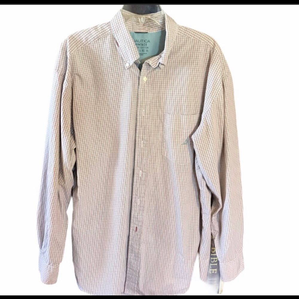 Nautica XL Long Sleeved Casual Cotton Shirt